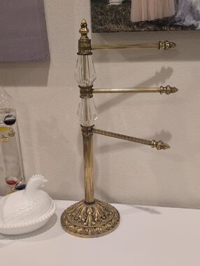 Ornate Vintage Style Gold Towel or Jewelry Stand